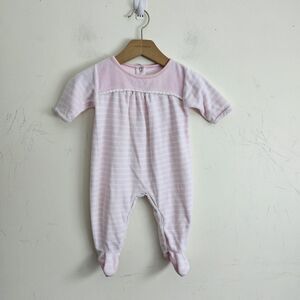 Vintage 1998 Gymboree Baby Girl Footed Sleeper Pink Striped Cotton Blend 3–6M